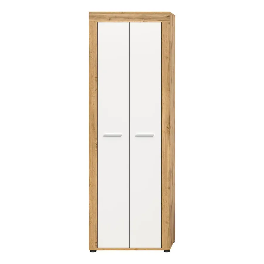 Hioshop Jam schoenenkast 2 deuren wit- eik decor