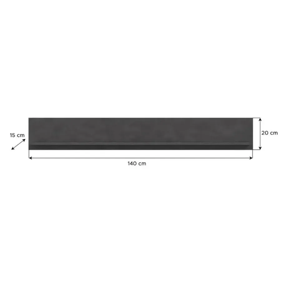 Wandplanken-Merkloos Hioshop Jam wandkast wandplank 1 plank eiken decor