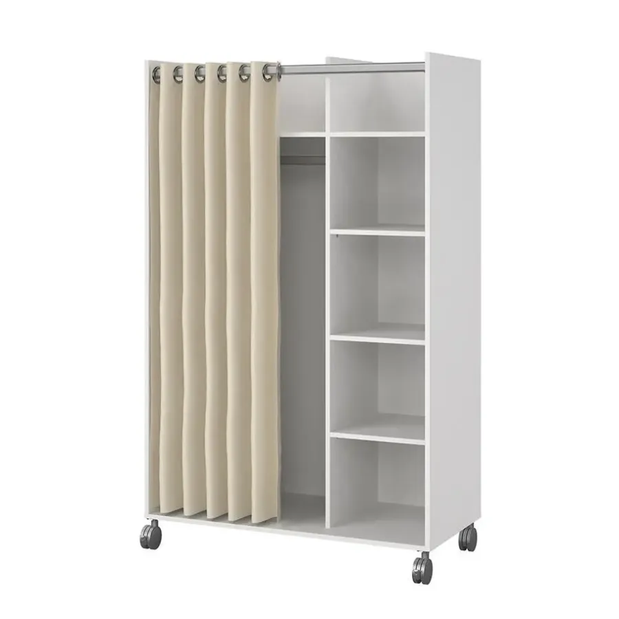 Hioshop Kit kledingkast 160x100x49cm- Open- garderobesysteem wit- beige