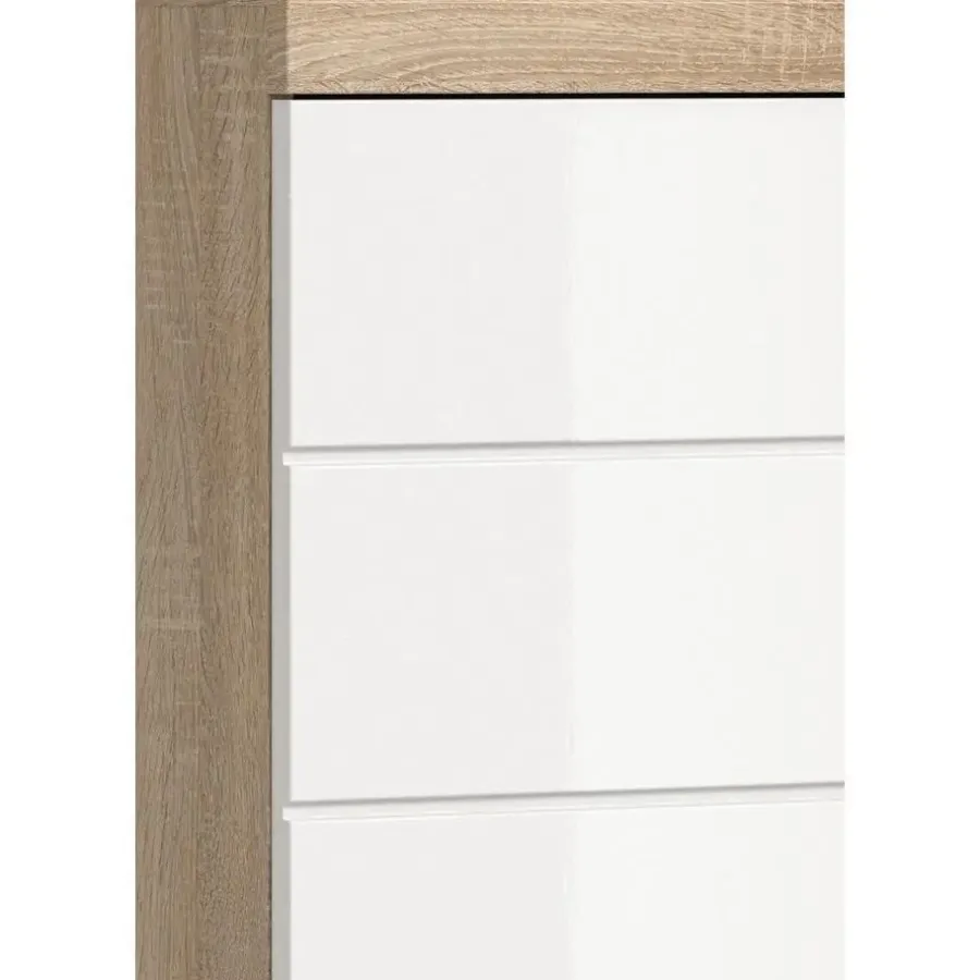 Merkloos Hioshop Lambada badkamerkast 2 deuren- 1 lade wit hoogglans- eiken decor