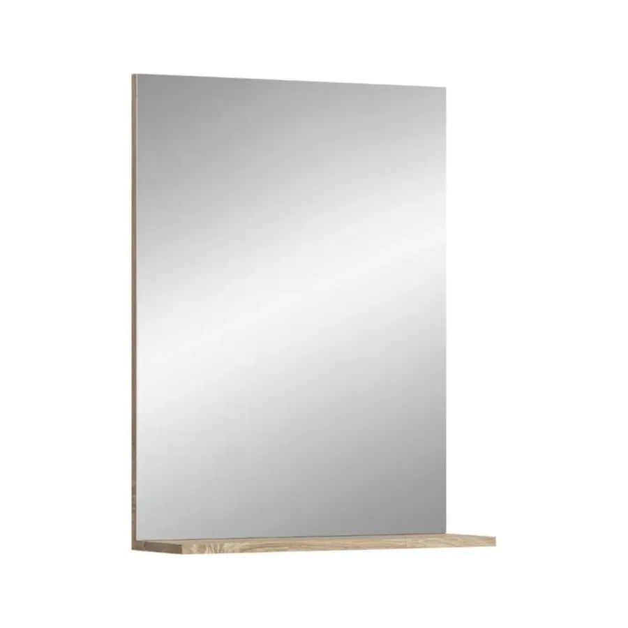 Spiegels-Merkloos Hioshop Lambada spiegel bad 1 deur- 1 plank wit hoogglans- eiken decor