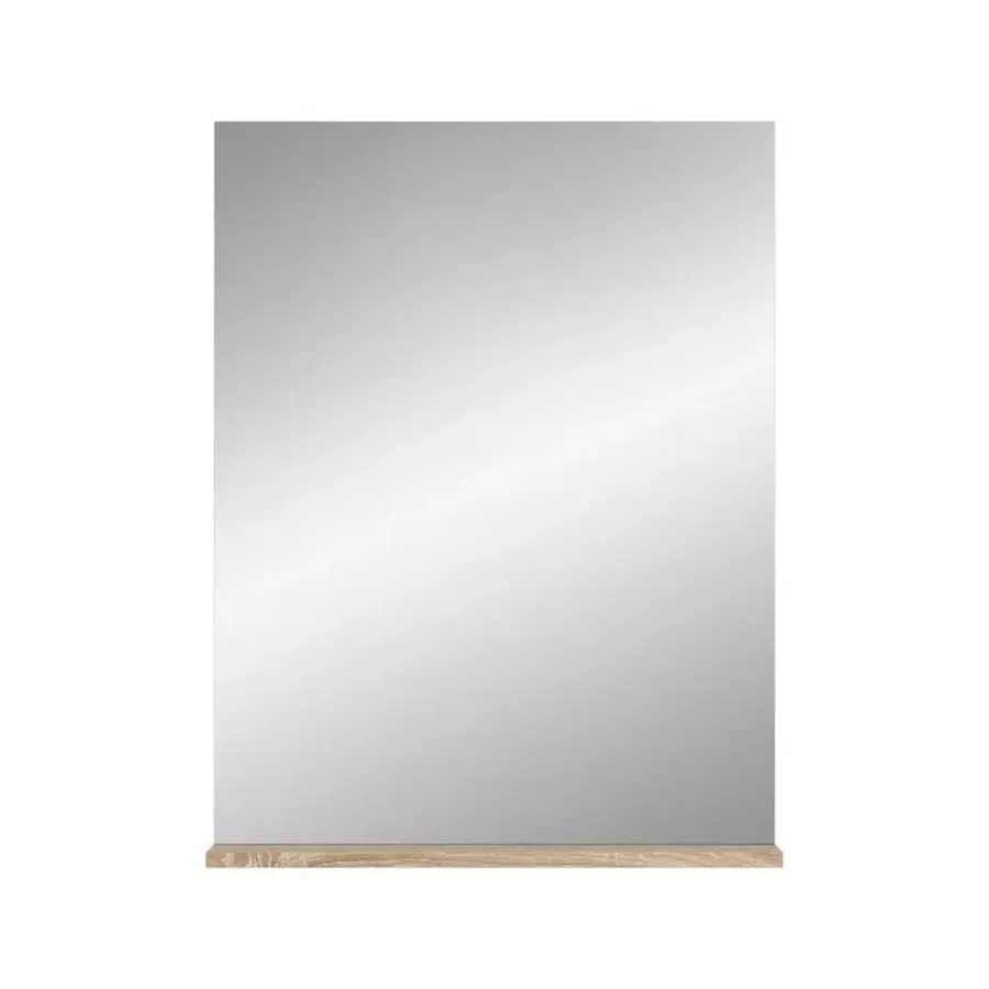 Spiegels-Merkloos Hioshop Lambada spiegel bad 1 deur- 1 plank wit hoogglans- eiken decor