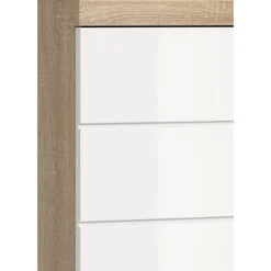 Merkloos Hioshop Lambada wastafel 2 deuren wit hoogglans- eiken decor