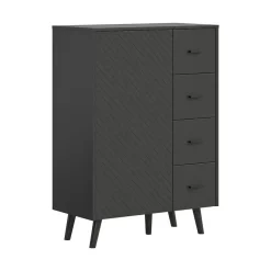 Dressoirs-Hioshop Linea dressoir 4 laden 1 deur mat grijs