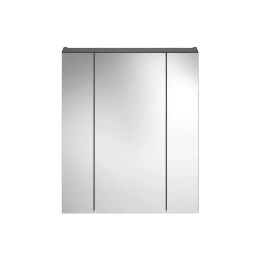 Spiegelkasten-Hioshop Linus spiegelkast 3 deuren zwart