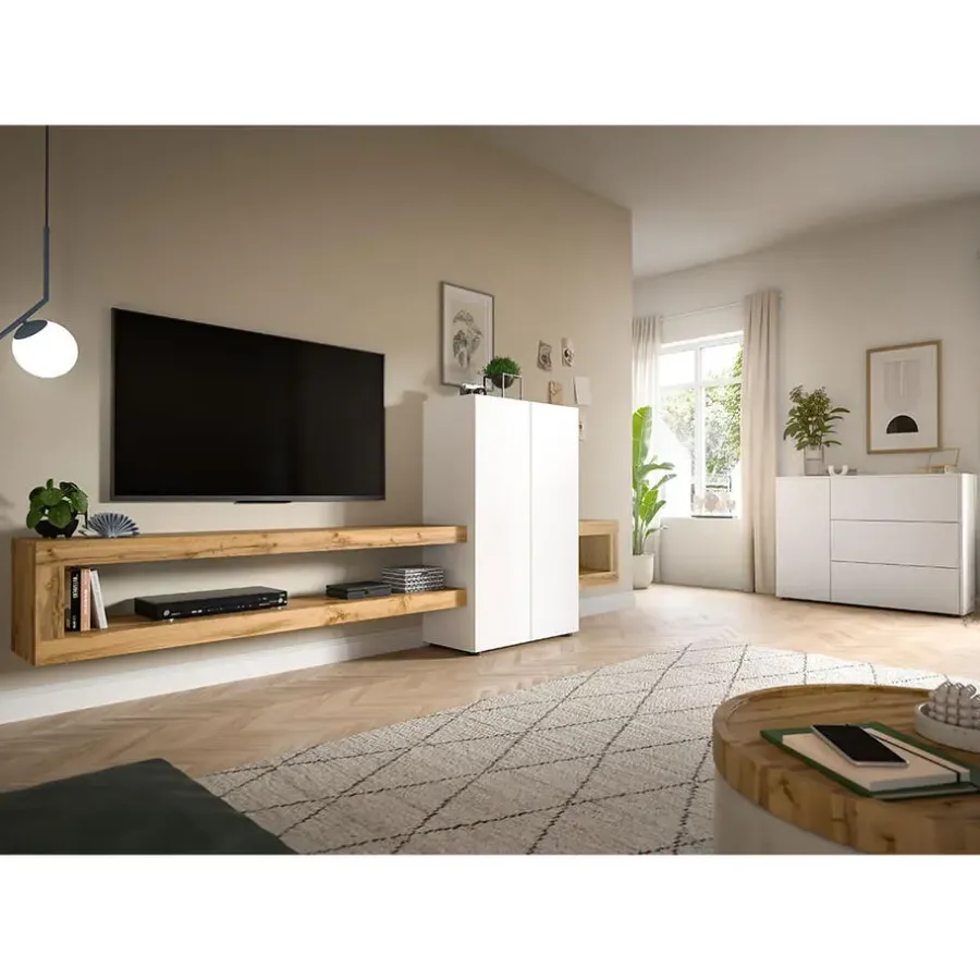 Dressoirs-Hioshop Loft dressoir 3 laden 1 deur wit