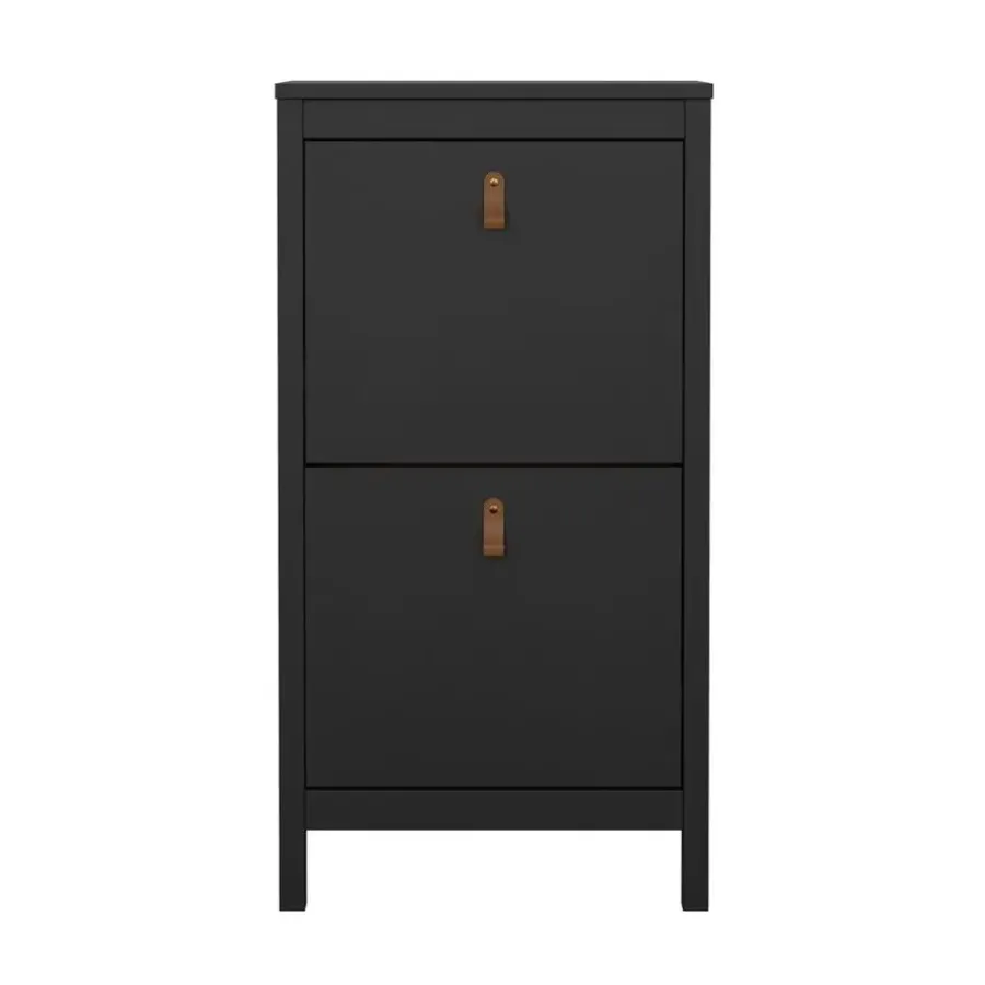 Schoenenkasten-Hioshop Madrid schoenenkast 2 kleppen zwart mat