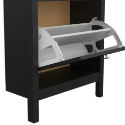 Schoenenkasten-Hioshop Madrid schoenenkast 2 kleppen zwart mat