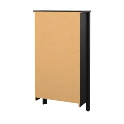 Schoenenkasten-Hioshop Madrid schoenenkast 2 kleppen zwart mat