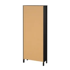 Buffetkasten-Hioshop Madrid vitrinekast 2 glazen deuren 3 laden zwart mat