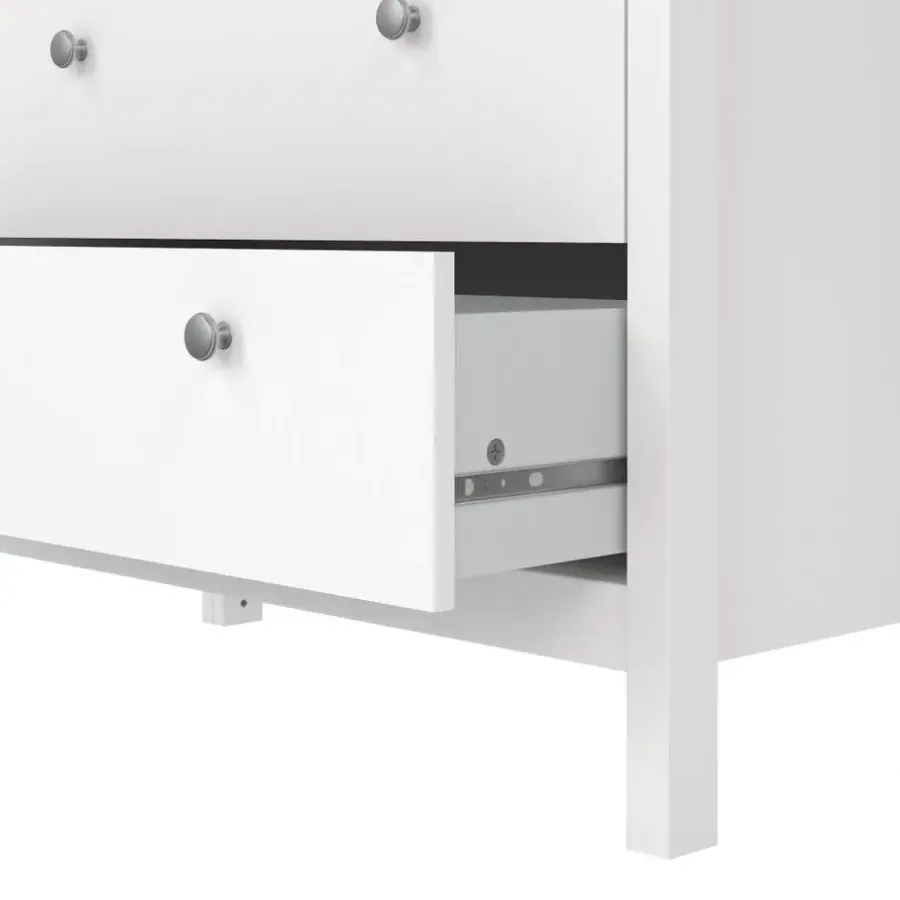 Buffetkasten-Hioshop Madrid vitrinekast 2 glazen deuren 3 laden wit