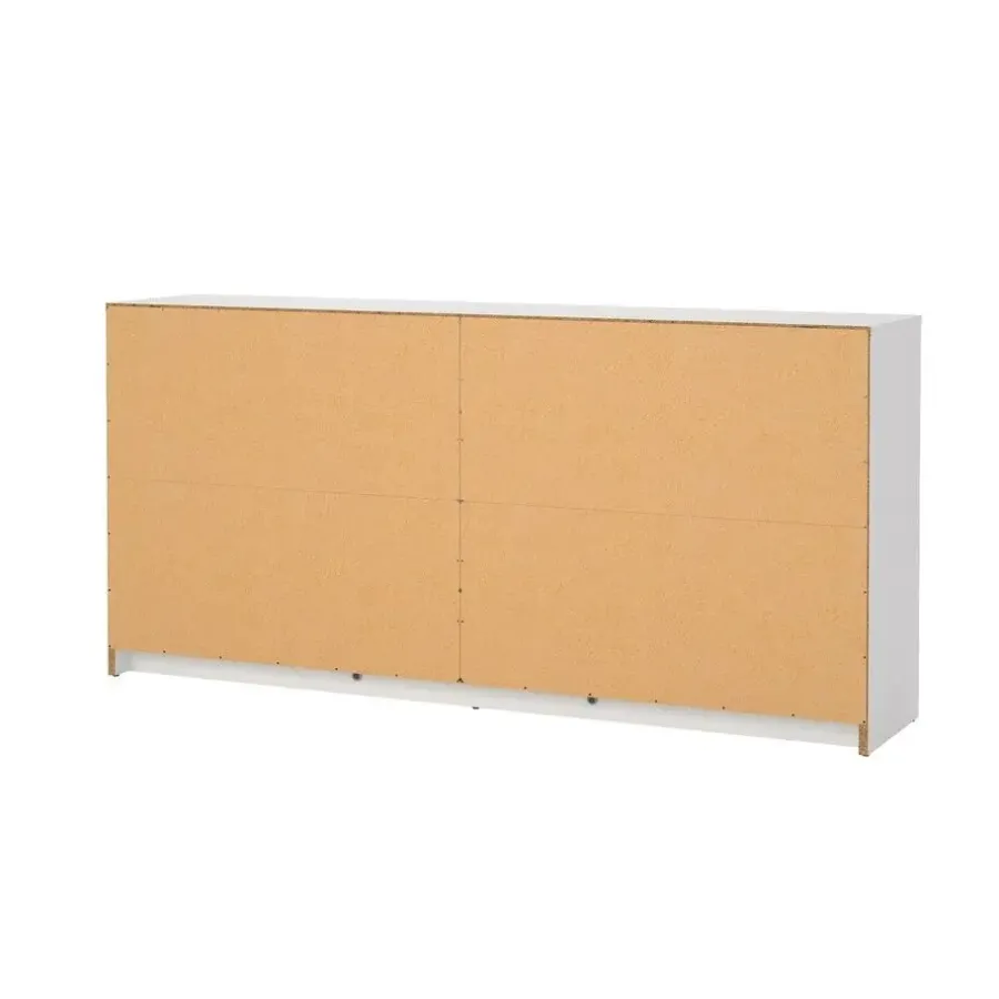 Hioshop Maria kommode breed met 6 lades- wit