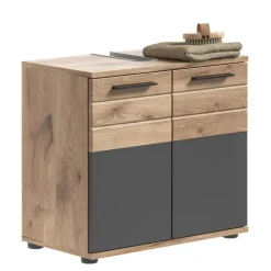 Merkloos Hioshop Mason wastafel Enkeltype 2 deuren grijs- eiken decor