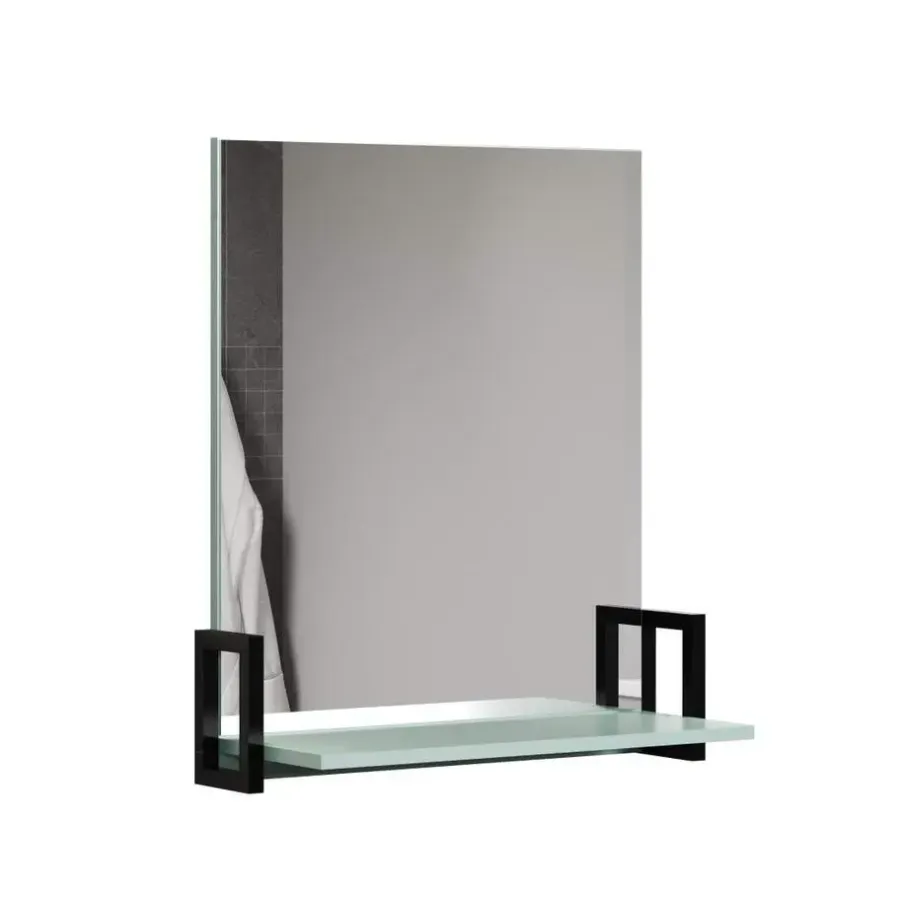 Spiegelkasten-Hioshop Matix spiegel bad met plank blauw- grijs