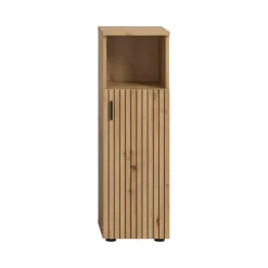 Hoge Kasten-Merkloos Hioshop Mone badkamerkast 1 deur- 1 plank eiken decor