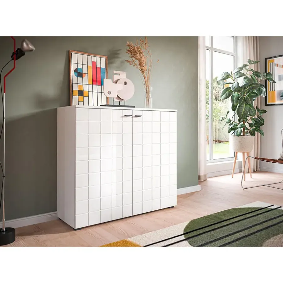 Dressoirs-Hioshop Monte dressoir 2 deuren wit hoogglans