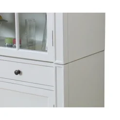 Buffetkasten-Hioshop Mozart 2-deurs vitrinekast in antiek wit- antiek gepatineerd Breedte