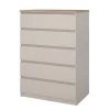 Ladekasten|Ladekasten-Merkloos Hioshop Naia ladekast 5 lades eikdecor