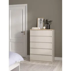 Ladekasten|Ladekasten-Merkloos Hioshop Naia ladekast 5 lades eikdecor