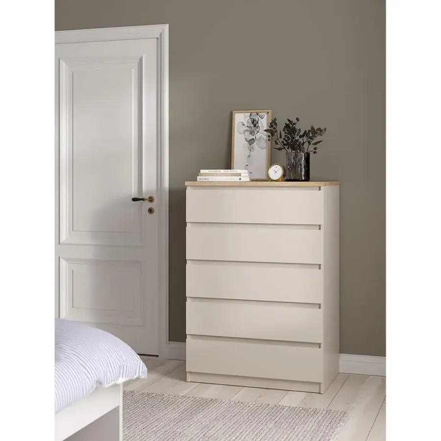 Ladekasten|Ladekasten-Merkloos Hioshop Naia ladekast 5 lades eikdecor