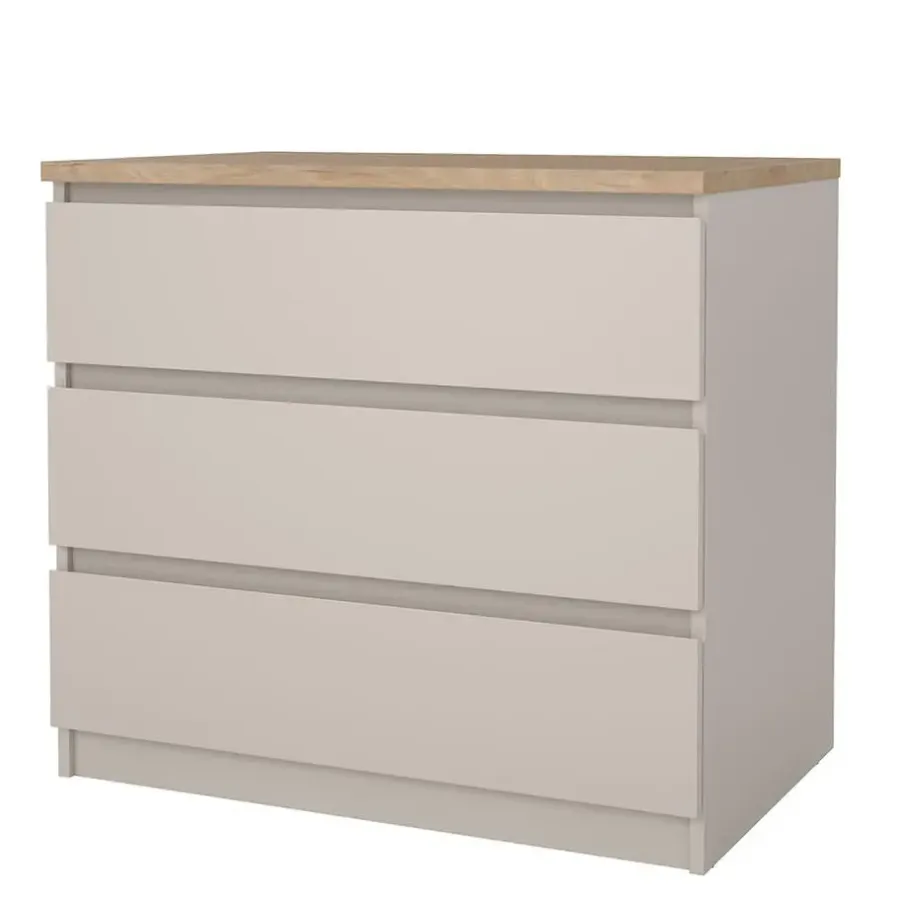 Ladekasten|Ladekasten-Hioshop Naia ladekast 3 lades eikdecor