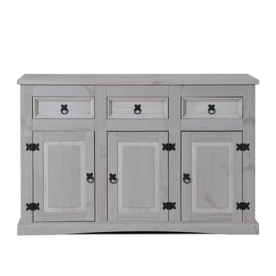 Hioshop New Mexico dressoir 132 cm breed grijs