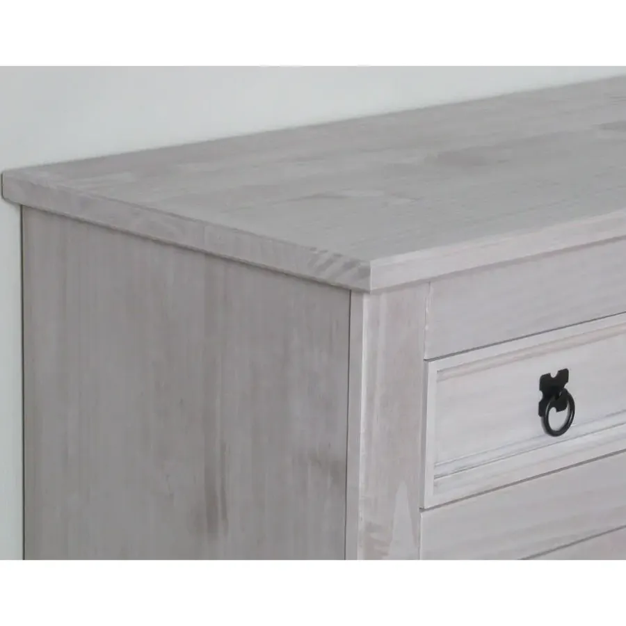 Hioshop New Mexico dressoir 132 cm breed grijs