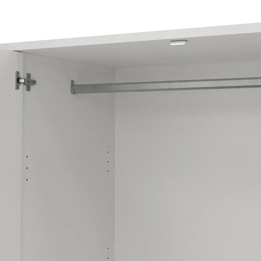 Hioshop Next kledingkast 4 deuren 2 lades 197x200cm wit