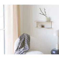 Wandplanken-Merkloos Hioshop Nia wandplank 2 planken beige