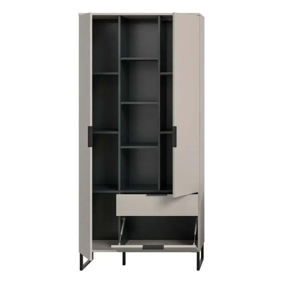 Dressoirs-Merkloos Hioshop Noida dressoir 2 deuren- 1 vouwdeur- 1 lade- 4 planken kasjmier decor
