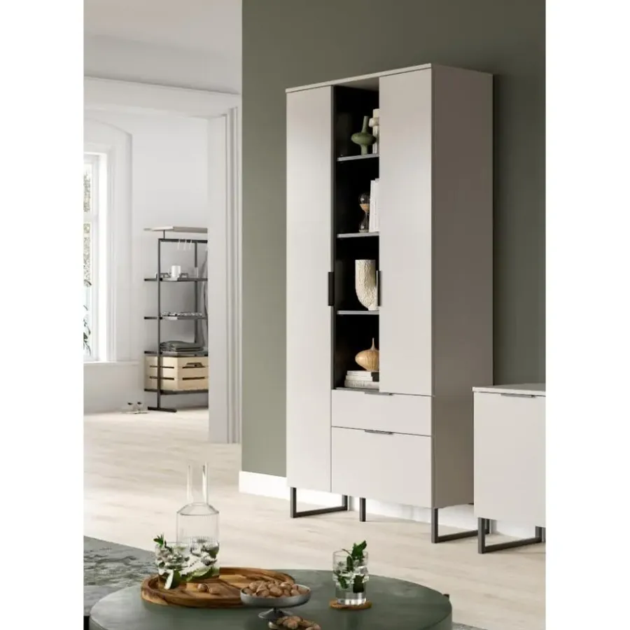 Dressoirs-Merkloos Hioshop Noida dressoir 2 deuren- 1 vouwdeur- 1 lade- 4 planken kasjmier decor