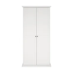 Draaideurkasten-Hioshop North kledingkast 2 deuren wit