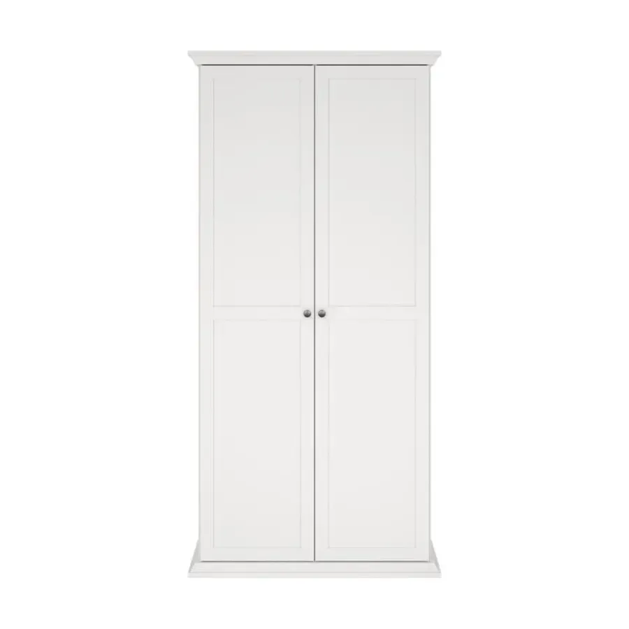 Draaideurkasten-Hioshop North kledingkast 2 deuren wit