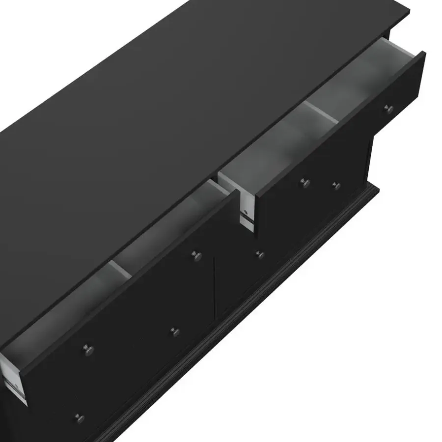 Hioshop North kommode 6 laden zwart mat
