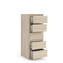 Ladekasten|Ladekasten-Hioshop Noulan commode 5 lades eiken decor