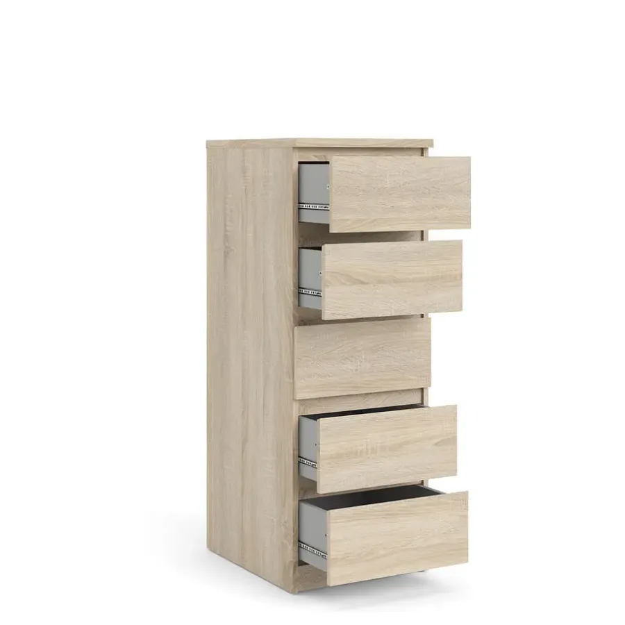 Ladekasten|Ladekasten-Hioshop Noulan commode 5 lades eiken decor