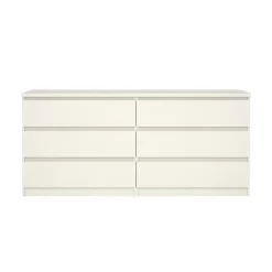 Hioshop Noulan commode 6 lades witte essenhout decor