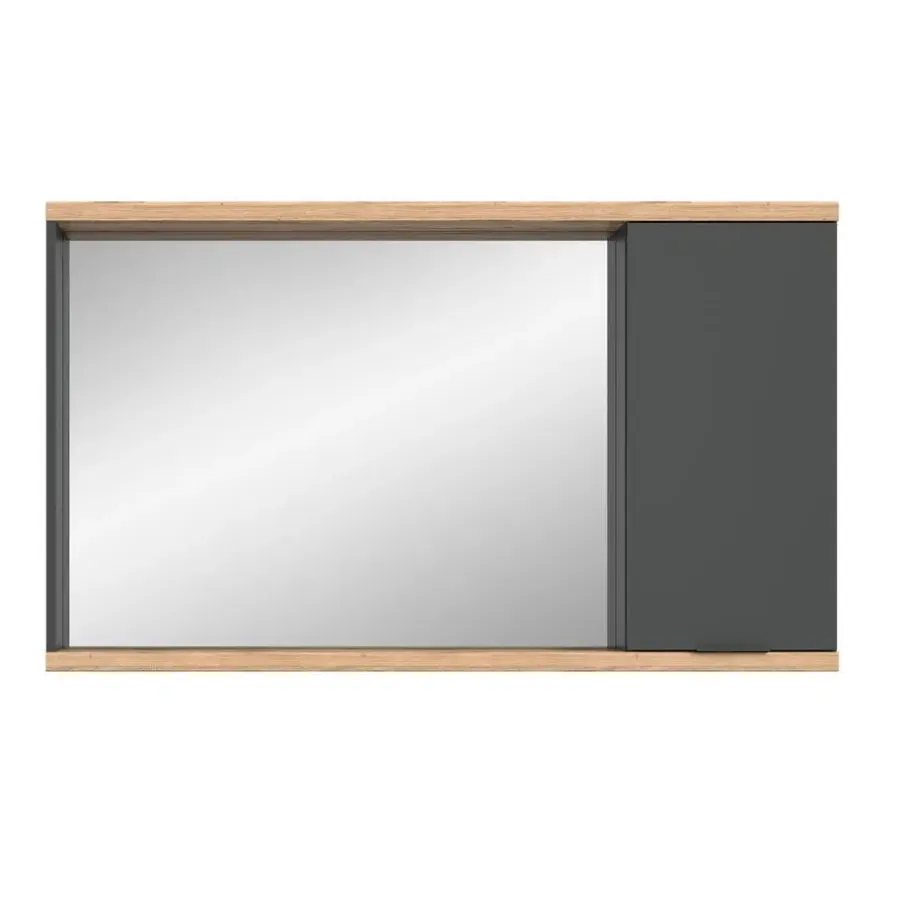 Spiegelkasten-Merkloos Hioshop Nuaro spiegelkast 1 deur grijs