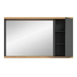 Spiegelkasten-Merkloos Hioshop Nuaro spiegelkast 1 deur grijs