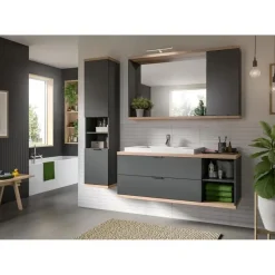 Spiegelkasten-Merkloos Hioshop Nuaro spiegelkast 1 deur grijs