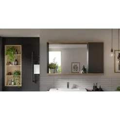 Spiegelkasten-Merkloos Hioshop Nuaro spiegelkast 1 deur grijs