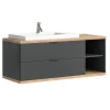 Merkloos Hioshop Nuaro wastafel 2 lades grijs