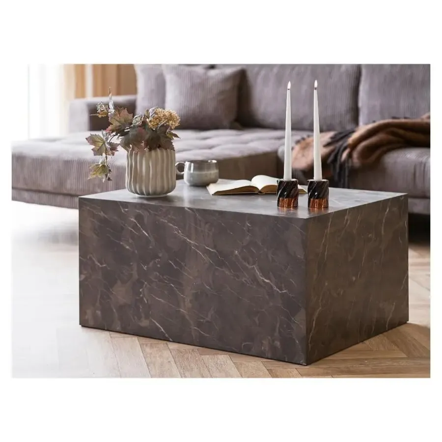 Salontafels-Merkloos Hioshop Nuuk salontafel marmerdecor bruin