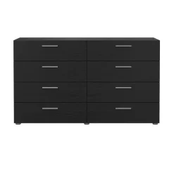 Hioshop Pepe kommode 8 lades zwarte structuur