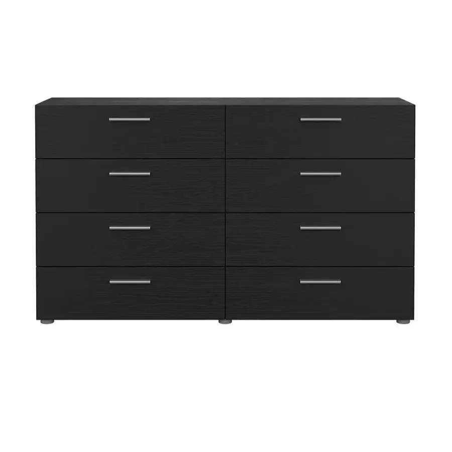 Hioshop Pepe kommode 8 lades zwarte structuur