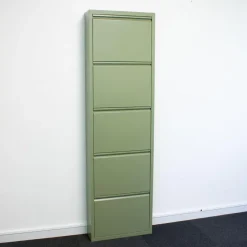 Schoenenkasten-Hioshop Pisa schoenenkast groen metaal met 10 vakken