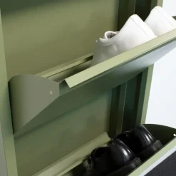 Schoenenkasten-Hioshop Pisa schoenenkast groen metaal met 10 vakken
