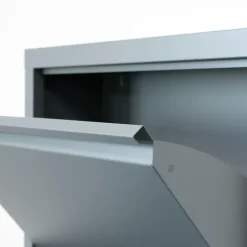 Schoenenkasten-Hioshop Pisa schoenenkast grijs metaal met 5 vakken