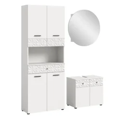 Badmeubelsets-Merkloos Hioshop Prisma badkamer P3 wit