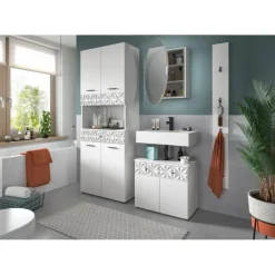 Badmeubelsets-Merkloos Hioshop Prisma badkamer P3 wit